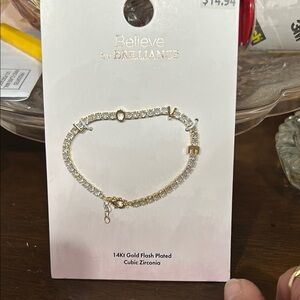 Gold Flash Plated Cubic Zirconia Bracelet